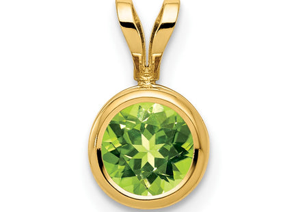 14K gold peridot pendant