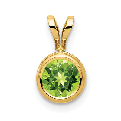 14K gold peridot pendant
