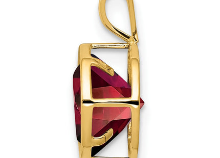 14K gold garnet pendant, alternate view