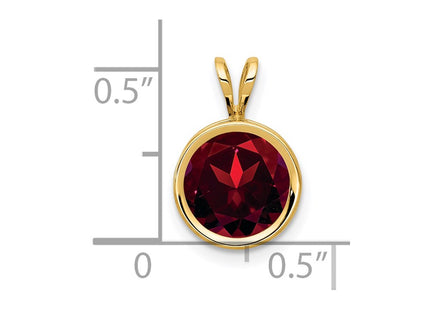 14K gold garnet pendant, further view