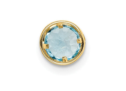 14K gold blue topaz pendant, another view