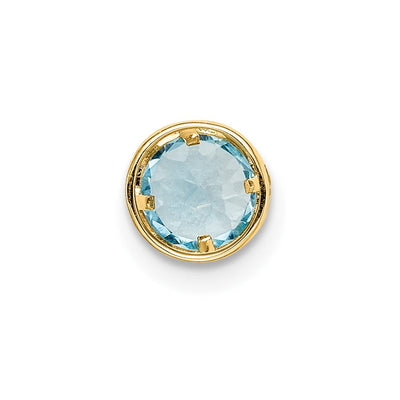 14K Blue Topaz bezel pendant, 13 x 9mm