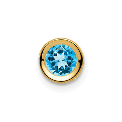 14K gold blue topaz pendant