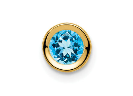 14K gold blue topaz pendant