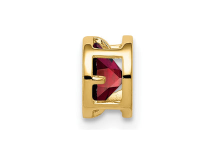 14K gold garnet pendant, alternate view