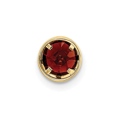 14K Garnet bezel pendant, 6 x 6mm