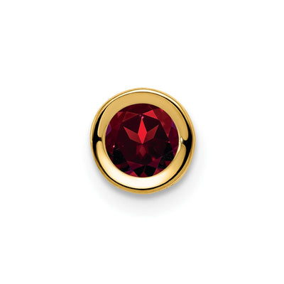 14K Garnet bezel pendant, 6 x 6mm