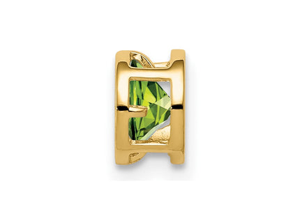 14K gold peridot pendant, alternate view