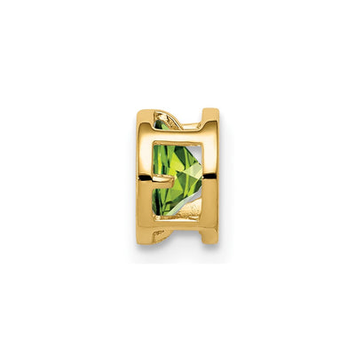 14K Peridot bezel pendant, 6 x 6mm