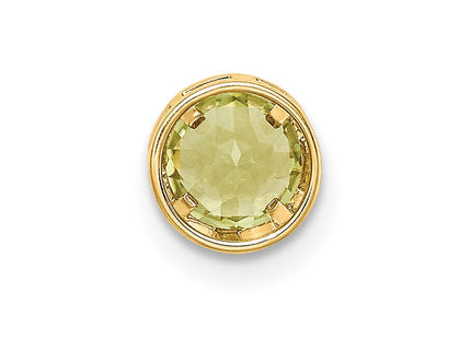 14K gold peridot pendant, another view