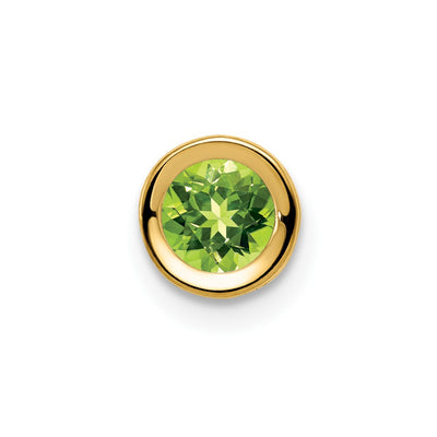 14K Peridot bezel pendant, 6 x 6mm
