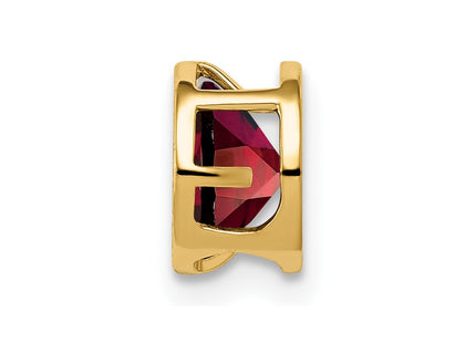 14K gold garnet pendant, alternate view