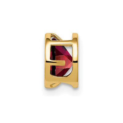 14K Garnet bezel pendant, 7 x 7mm