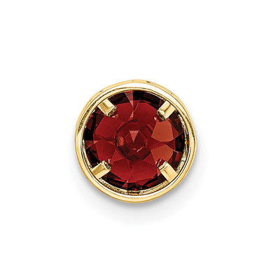 14K Garnet bezel pendant, 7 x 7mm