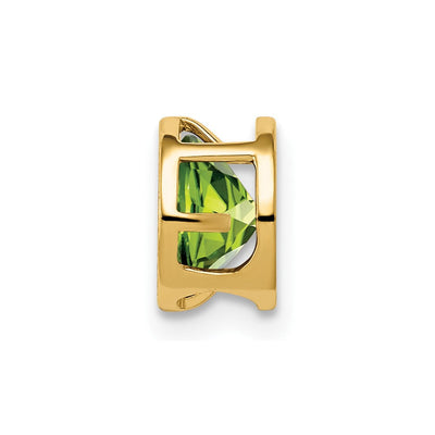 14K Peridot bezel pendant, 7 x 7mm