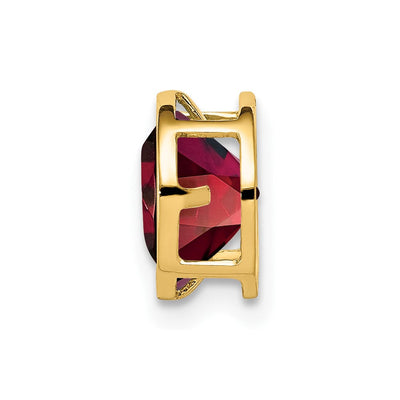 14K Garnet bezel pendant, 8 x 8mm