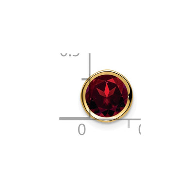 14K Garnet bezel pendant, 8 x 8mm