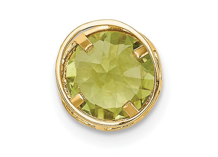 14K gold peridot pendant, another view
