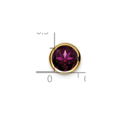 14K Rhodolite Garnet bezel pendant