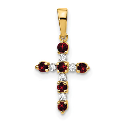 14K gold diamond cross pendant