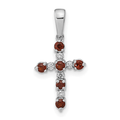 14K white gold diamond cross pendant