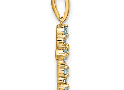 14k Yellow Gold Pendants Style XP3387AQ - Classique Jewelry Inc.