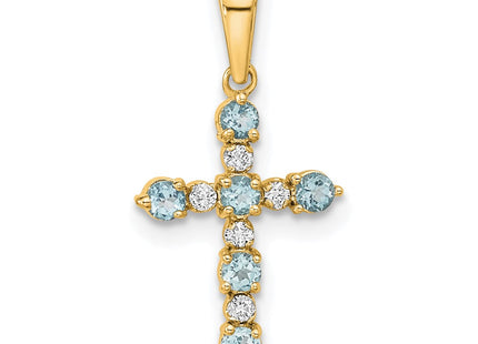 14k Yellow Gold Pendants Style XP3387AQ - Classique Jewelry Inc.