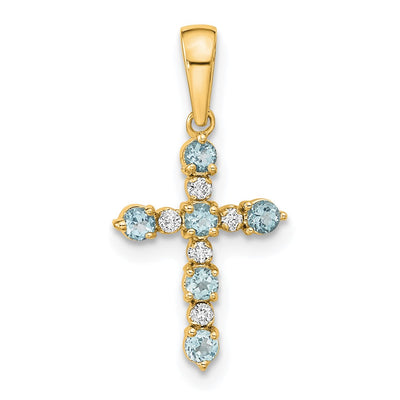 14K gold diamond cross pendant
