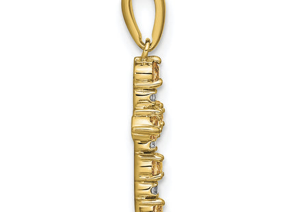 14k Citrine and Diamond Cross Pendant