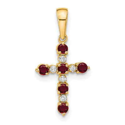14K gold diamond cross pendant