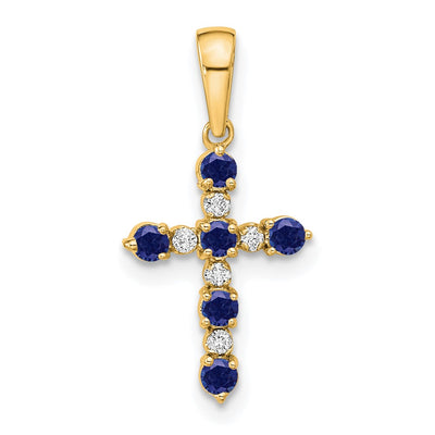 14K gold diamond cross pendant
