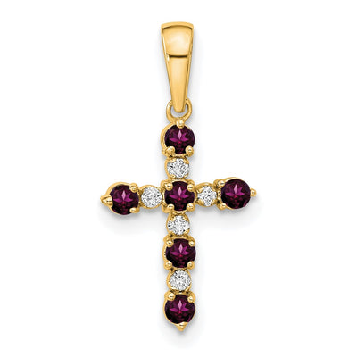 14K gold diamond cross pendant