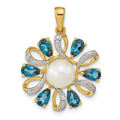14K gold diamond pendant