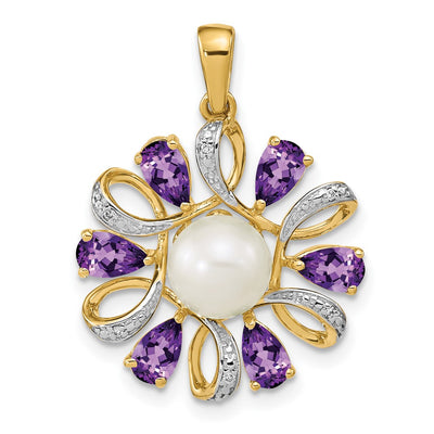 14K gold diamond pendant