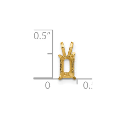 14K 6x4 Emerald Pendant Mounting