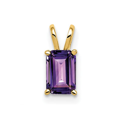 14K yellow gold amethyst pendant