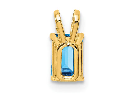 14K gold blue topaz pendant, another view