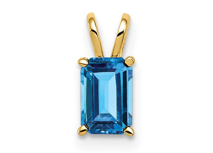 14K gold blue topaz pendant