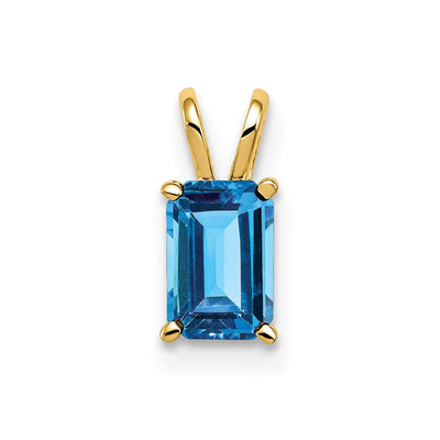 14K gold blue topaz pendant