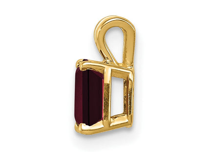 14k Emerald Cut Garnet pendant (Style XP419GA)