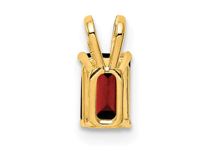 14k Emerald Cut Garnet pendant (Style XP419GA)