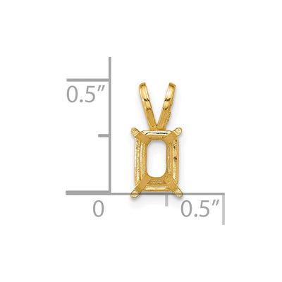14K 7x5 Emerald Pendant Mounting