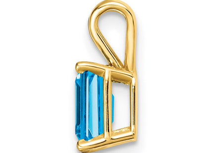 14K gold blue topaz pendant, alternate view