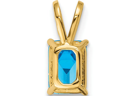 14K gold blue topaz pendant, further view