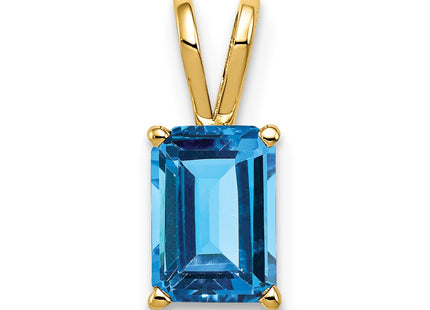 14K gold blue topaz pendant