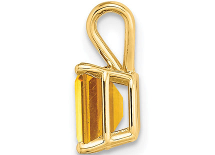 14k Emerald Cut Citrine pendant (Style XP420CI)