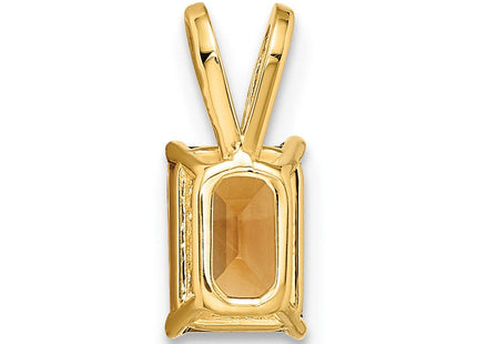 14k Emerald Cut Citrine pendant (Style XP420CI)