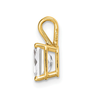14K Emerald Cut Cubic Zirconia pendant, 13 x 5mm