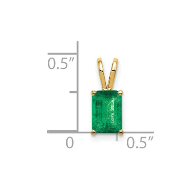 14K Emerald-cut Emerald Pendant