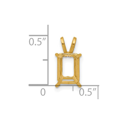 14K 8x6 Emerald Pendant Mounting